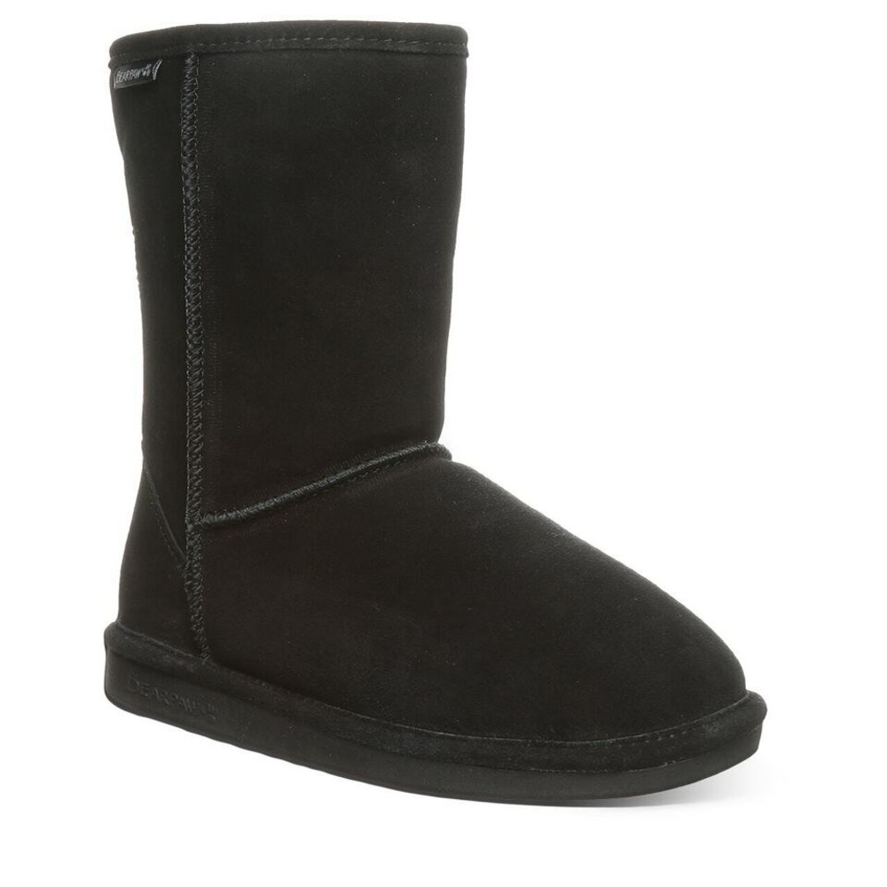 Bearpaw Winter Fur Boots, Size 6, Black